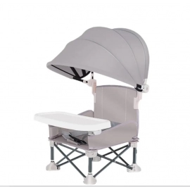 baby dining chair with Awning portable Feeding Baby chair with Tray for camping Beach Adjustable Sunshade cover baby Seat