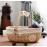 Rattan Picnic Basket Seaweed Wicker Rattan Hanging Flower Hand Woven Serving Basket With Handle Picnic Fruit Flower Basket