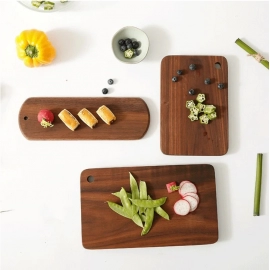 Quality Kitchen Wooden Chopping Blocks Beech Walnut Cutting Board Pizza Bread Fruit Sushi Tray Hangable Non-slip Kitchen Tools