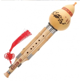Chinese Handmade Hulusi Bamboo Gourd Cucurbit Flute Ethnic Musical Instrument bB Key for Beginner Music Lovers Instruments